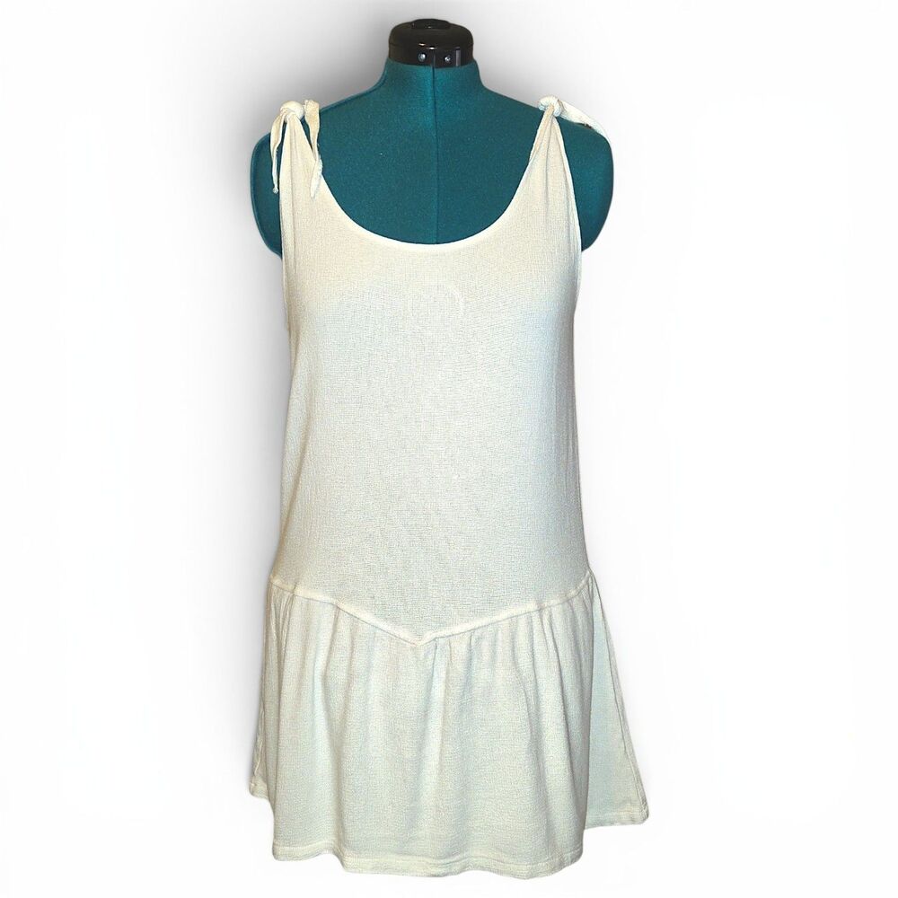 UNIF Beech Dress, Ivory Mini Dress, Lace Trim, Size Large Pockets, Boardwalk